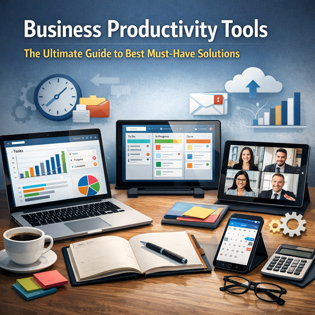 Illustration of Business Productivity Tools: The Ultimate Guide to Best Must-Have Solutions