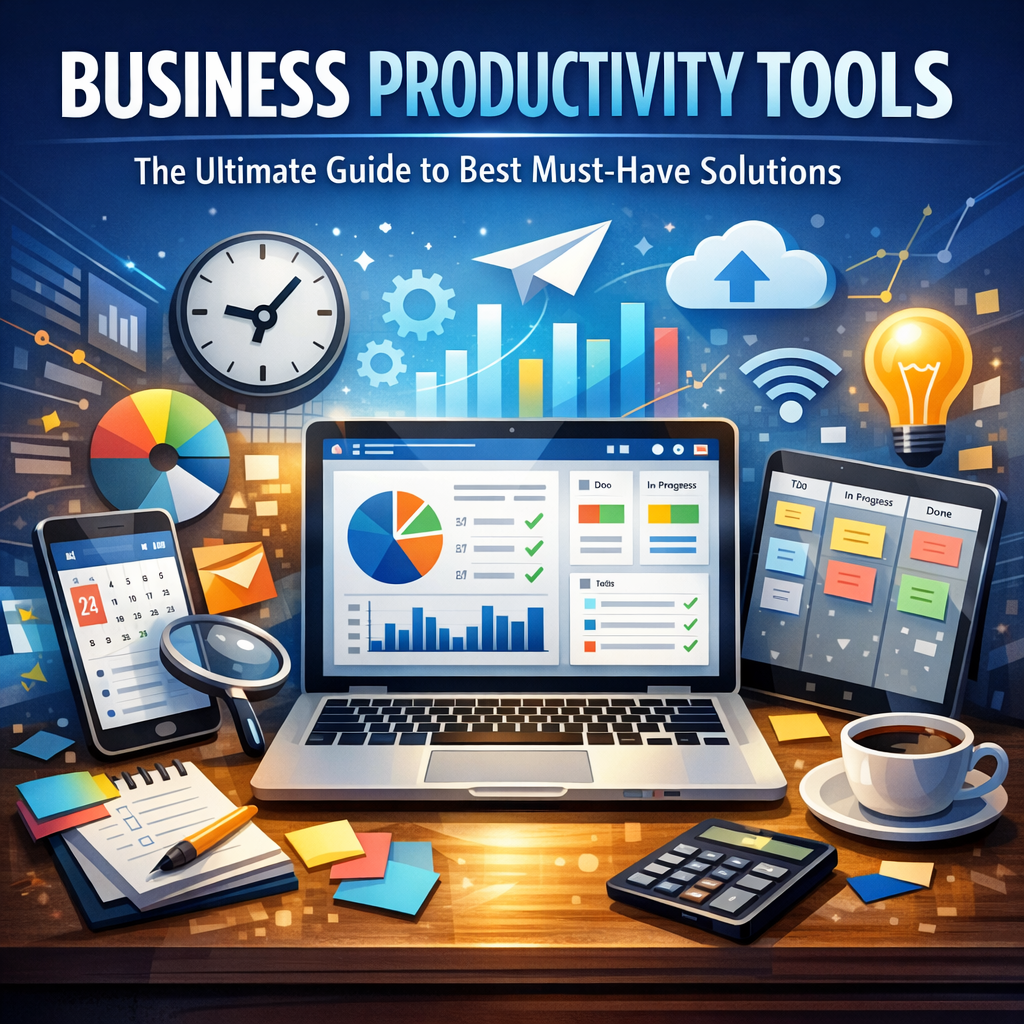 Illustration of Business Productivity Tools: The Ultimate Guide to Best Must-Have Solutions