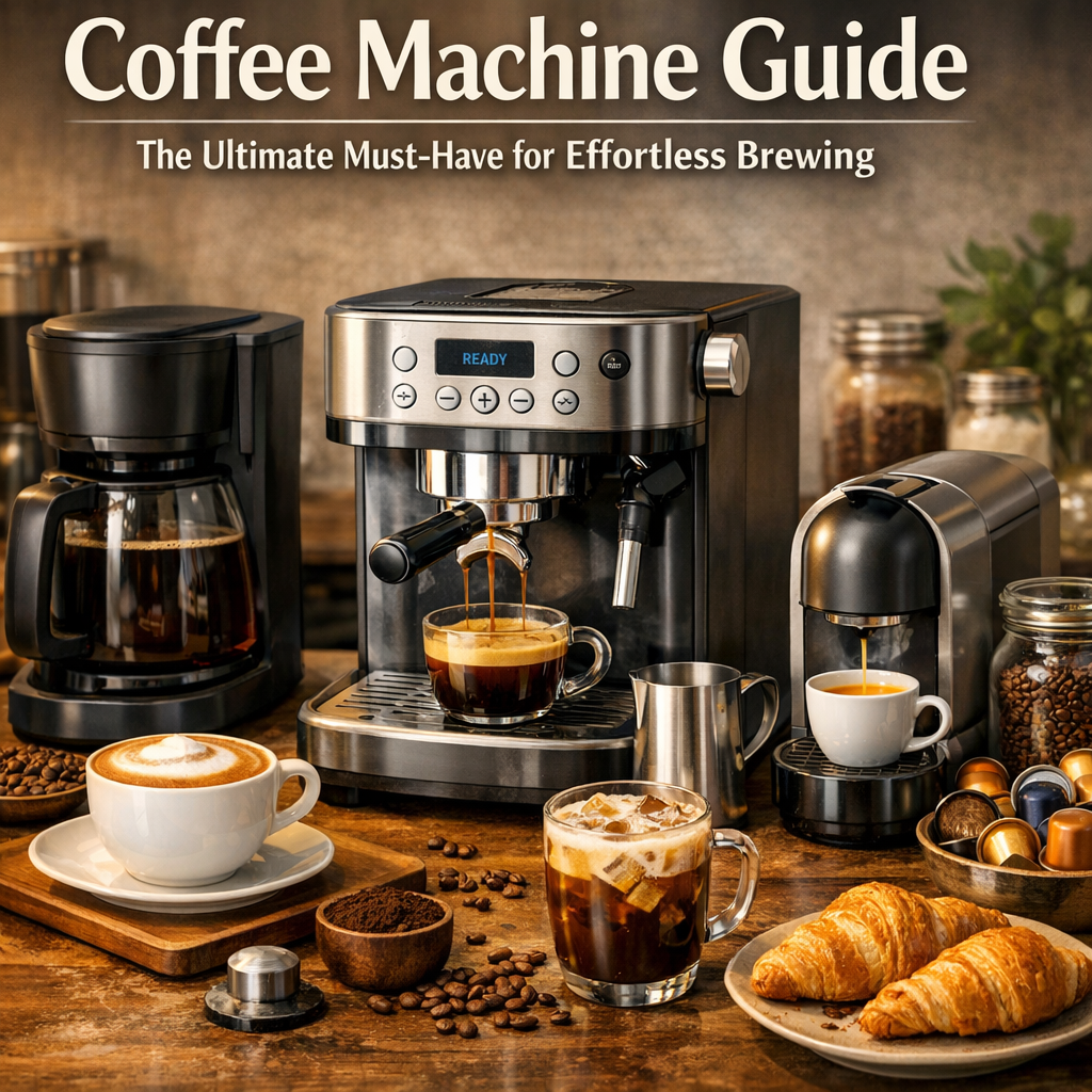 Illustration of Coffee Machine Guide: The Ultimate Must-Have for Effortless Brewing