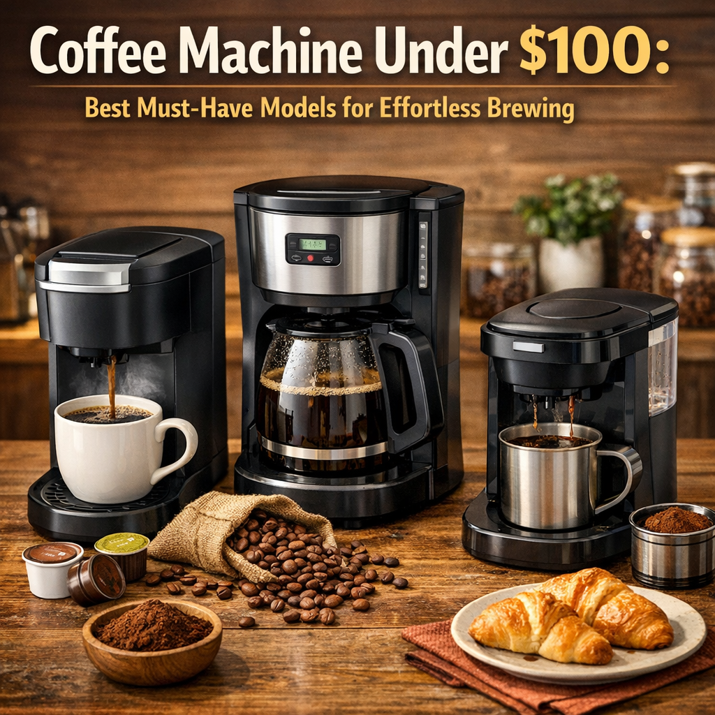 Illustration of Coffee Machine Under 100: Best Must-Have Models for Effortless Brewing