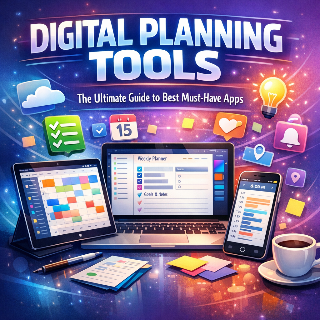Illustration of Digital Planning Tools: The Ultimate Guide to Best Must-Have Apps