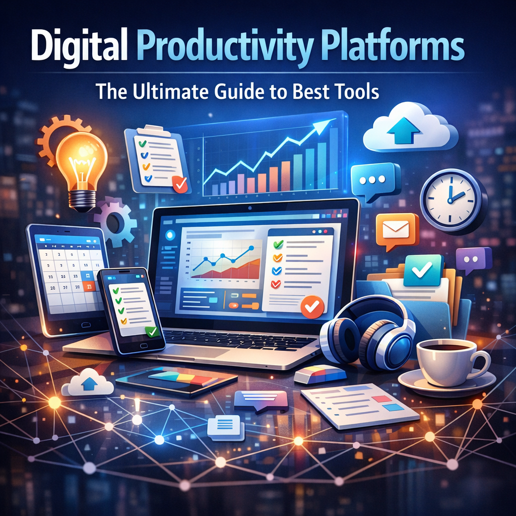 Illustration of Digital Productivity Platforms: The Ultimate Guide to Best Tools