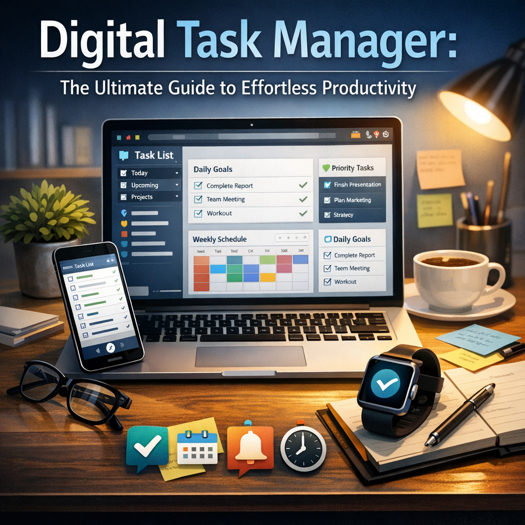 Illustration of Digital Task Manager: The Ultimate Guide to Effortless Productivity
