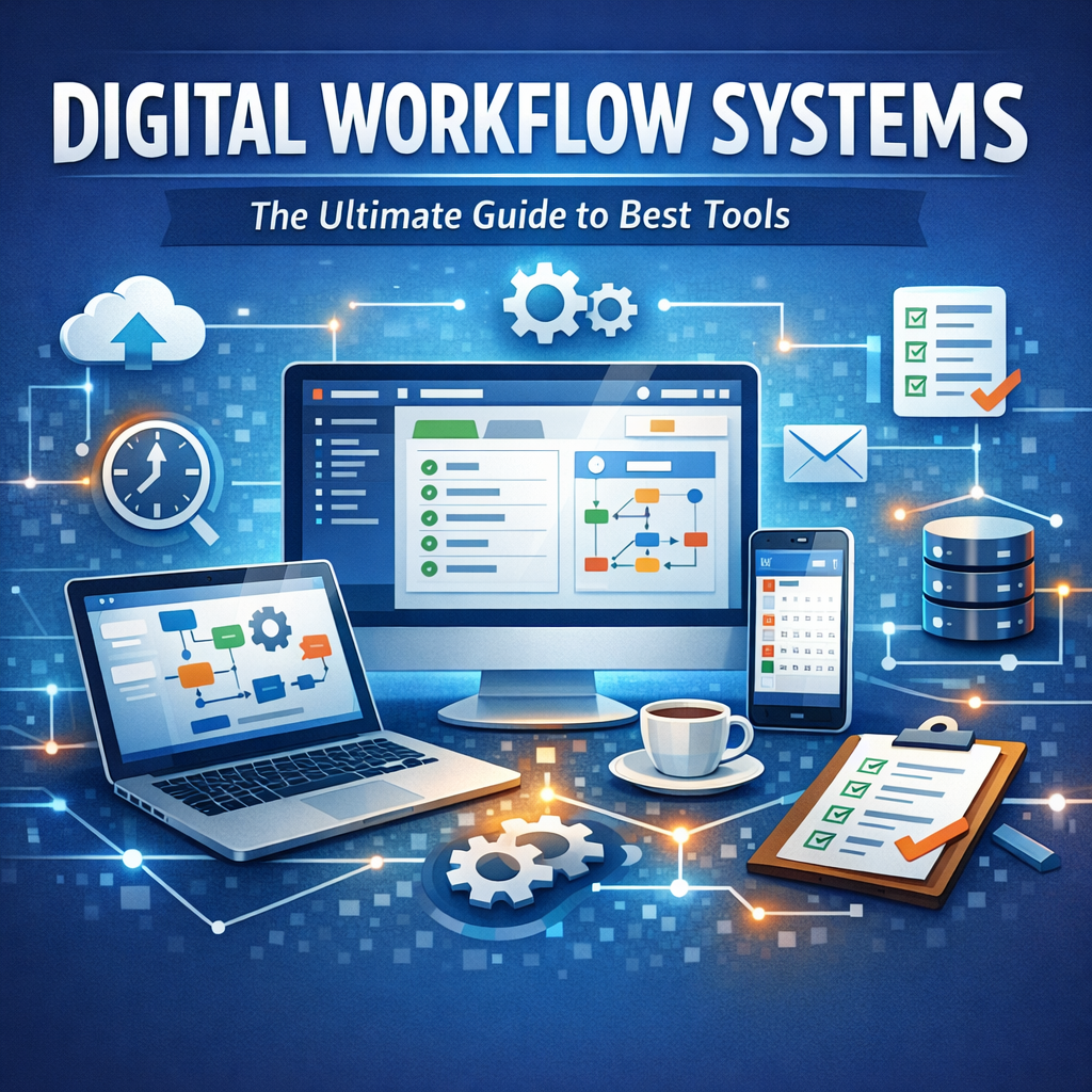 Illustration of Digital Workflow Systems: The Ultimate Guide to Best Tools