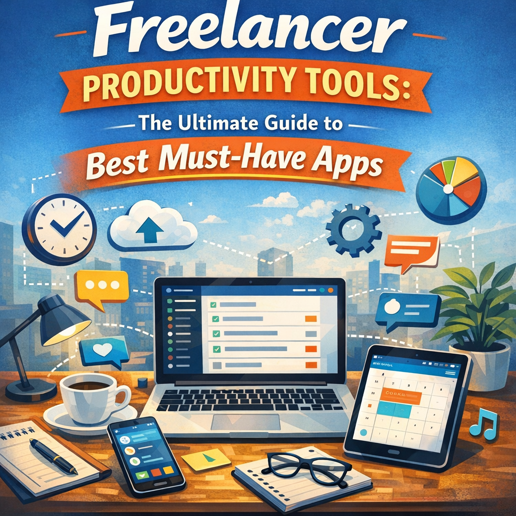 Illustration of Freelancer Productivity Tools: The Ultimate Guide to Best Must-Have Apps