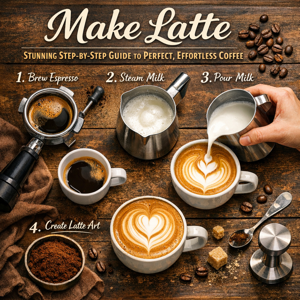 Illustration of Make Latte: Stunning Step-by-Step Guide to Perfect, Effortless Coffee