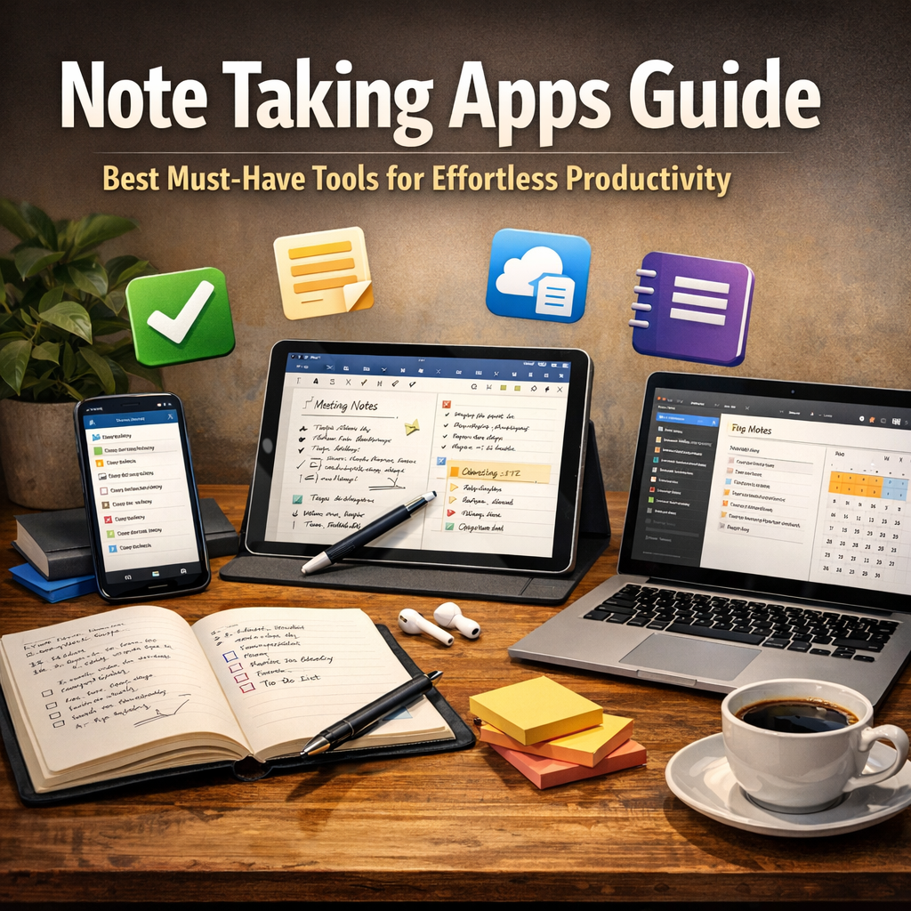 Illustration of Note Taking Apps Guide: Best Must-Have Tools for Effortless Productivity