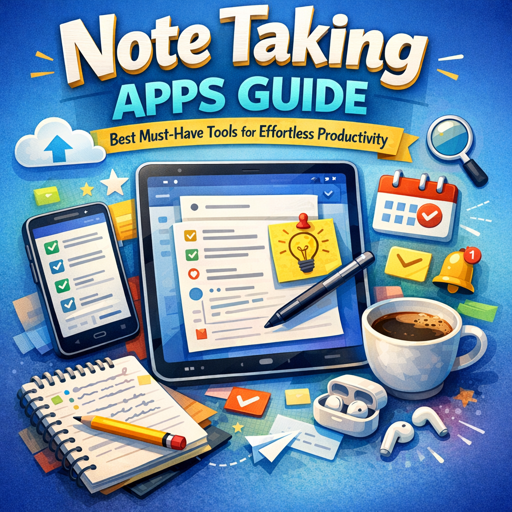 Illustration of Note Taking Apps Guide: Best Must-Have Tools for Effortless Productivity