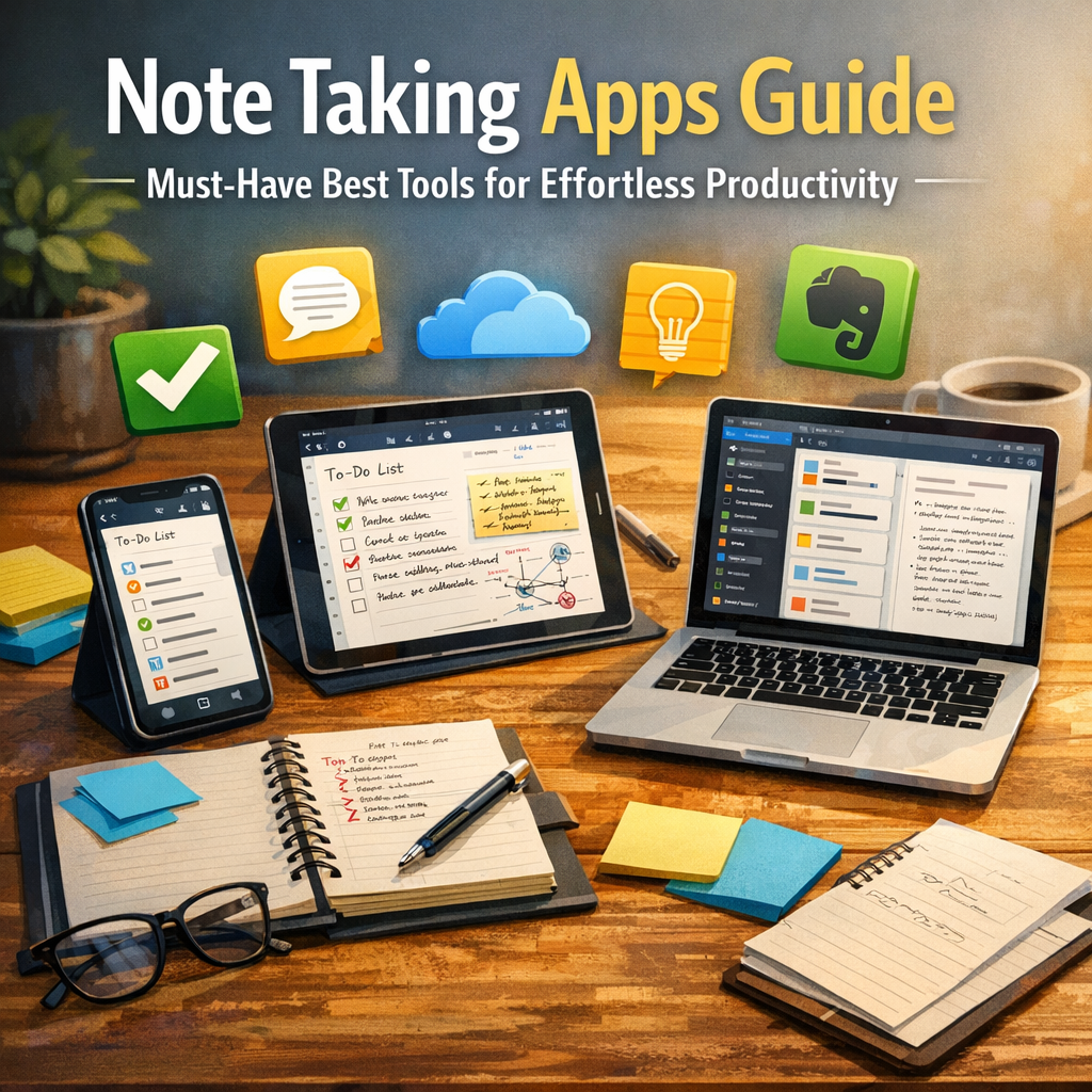 Illustration of Note Taking Apps Guide: Must-Have Best Tools for Effortless Productivity