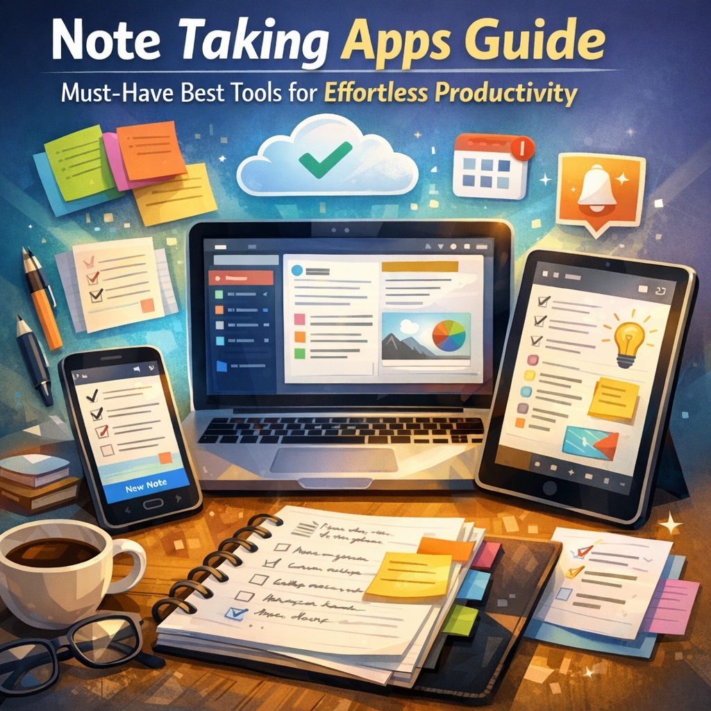 Illustration of Note Taking Apps Guide: Must-Have Best Tools for Effortless Productivity