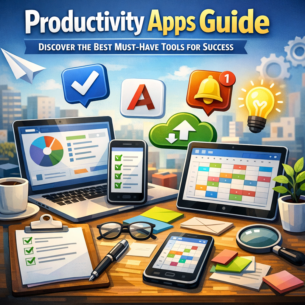 Illustration of Productivity Apps Guide: Discover the Best Must-Have Tools for Success