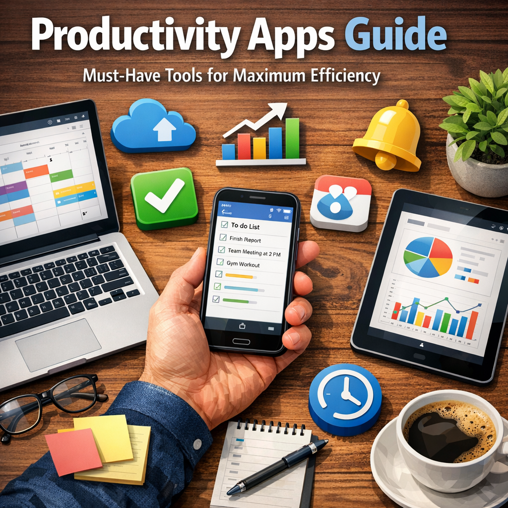 Illustration of Productivity Apps Guide: Must-Have Tools for Maximum Efficiency