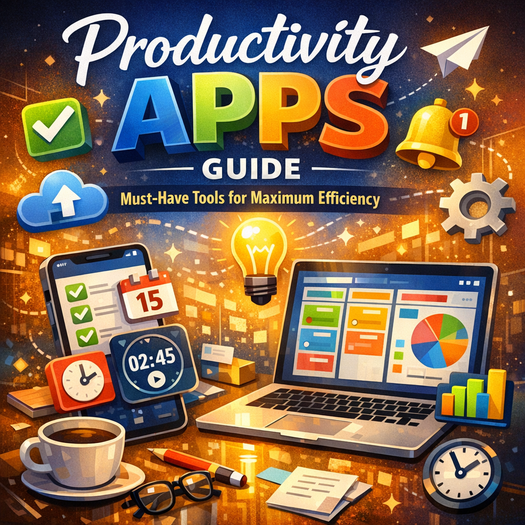 Illustration of Productivity Apps Guide: Must-Have Tools for Maximum Efficiency