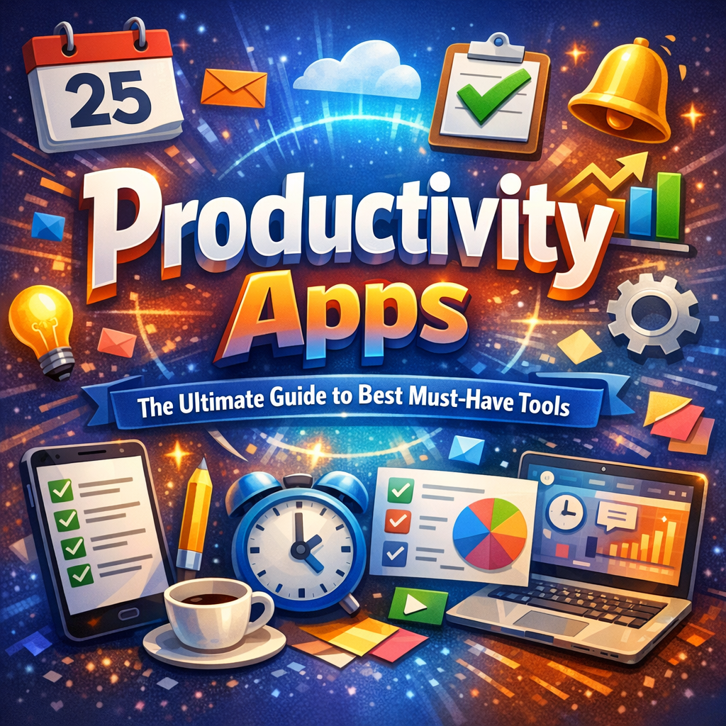 Illustration of Productivity Apps: The Ultimate Guide to Best Must-Have Tools