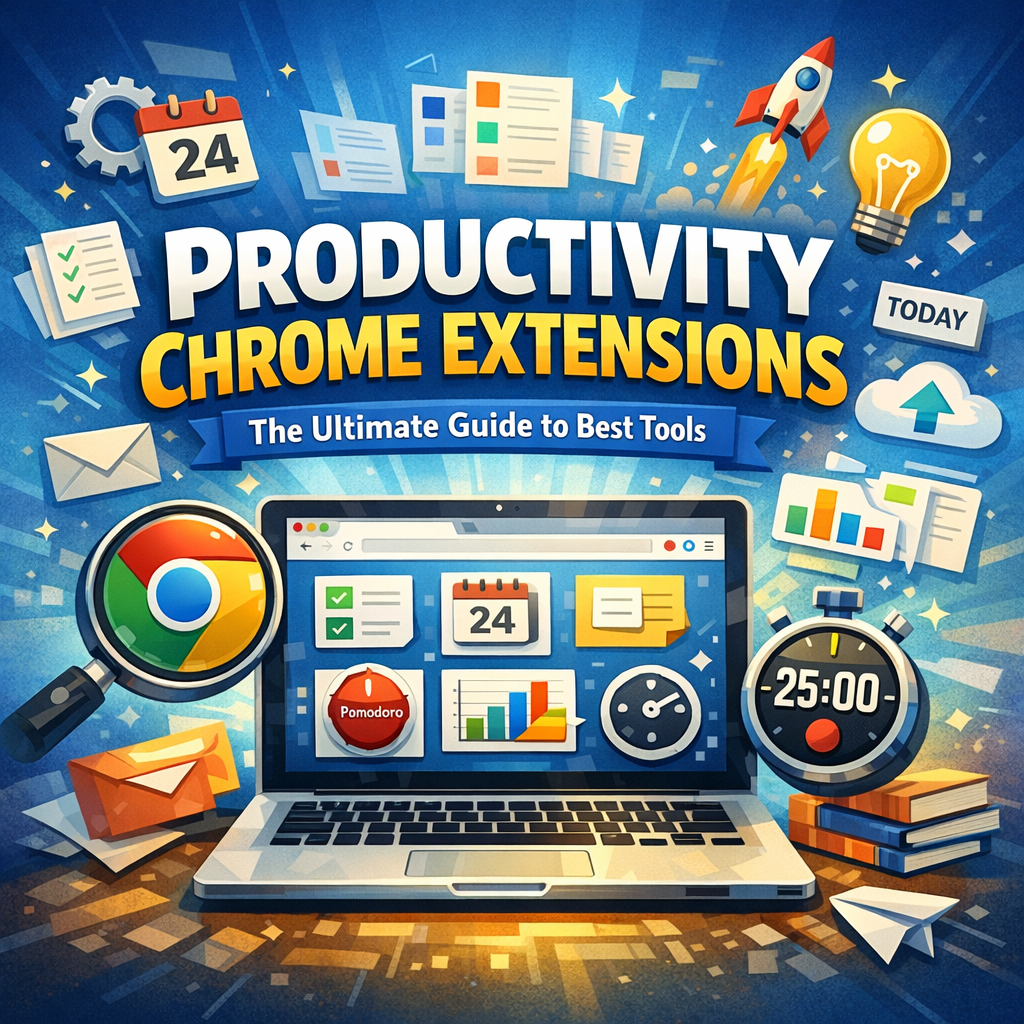 Illustration of Productivity Chrome Extensions: The Ultimate Guide to Best Tools
