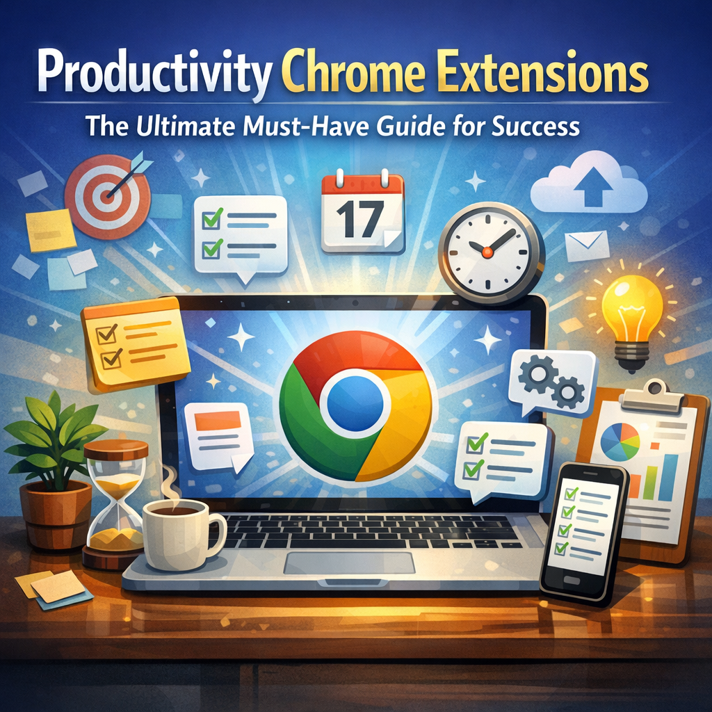 Illustration of Productivity Chrome Extensions: The Ultimate Must-Have Guide for Success