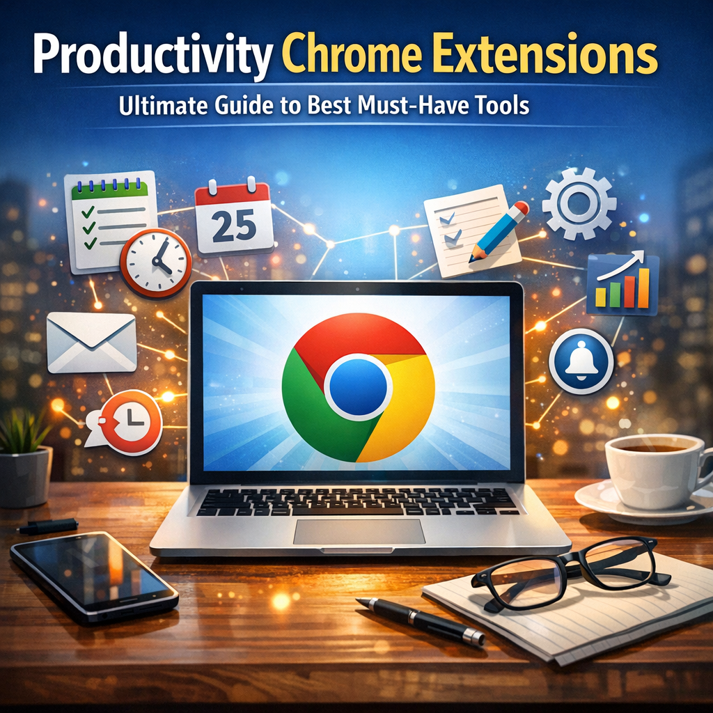 Illustration of Productivity Chrome Extensions: Ultimate Guide to Best Must-Have Tools