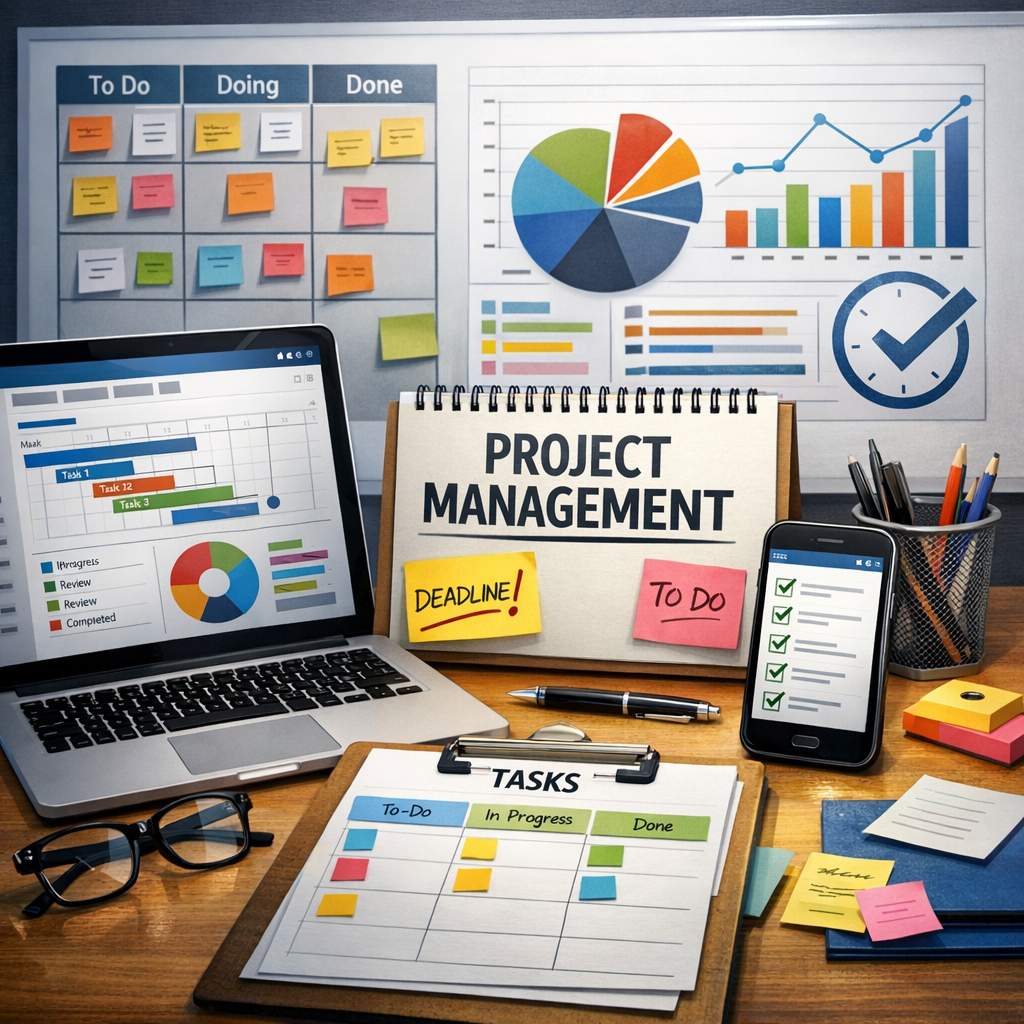 Illustration of Project Management Tools Guide: Best Must-Have Solutions for Success