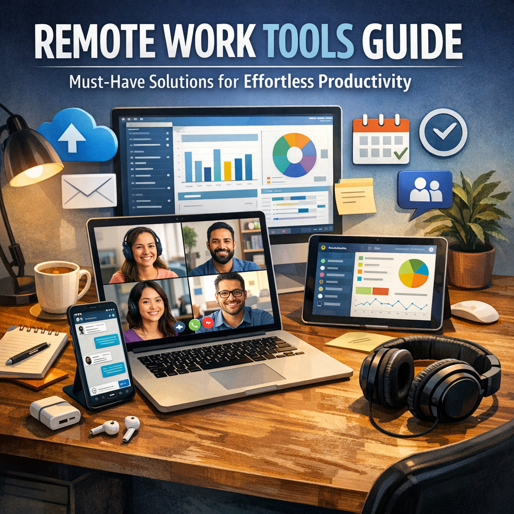 Illustration of Remote Work Tools Guide: Must-Have Solutions for Effortless Productivity