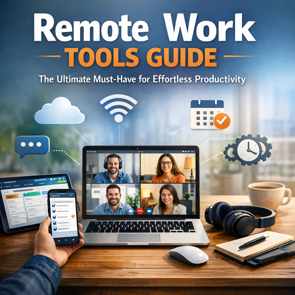 Illustration of Remote Work Tools Guide: The Ultimate Must-Have for Effortless Productivity