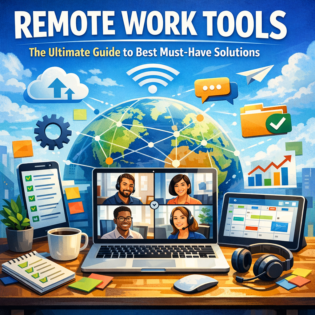 Illustration of Remote Work Tools: The Ultimate Guide to Best Must-Have Solutions