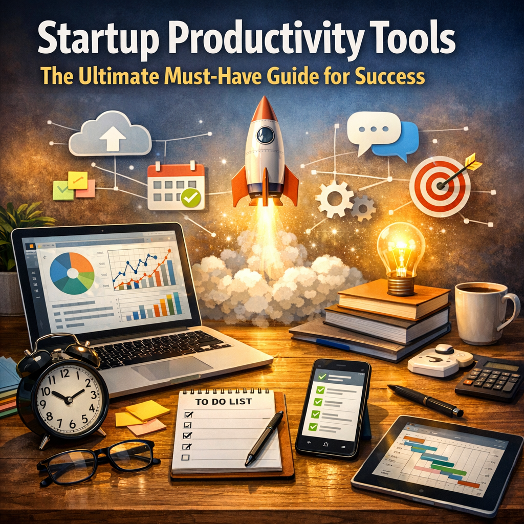 Illustration of Startup Productivity Tools: The Ultimate Must-Have Guide for Success