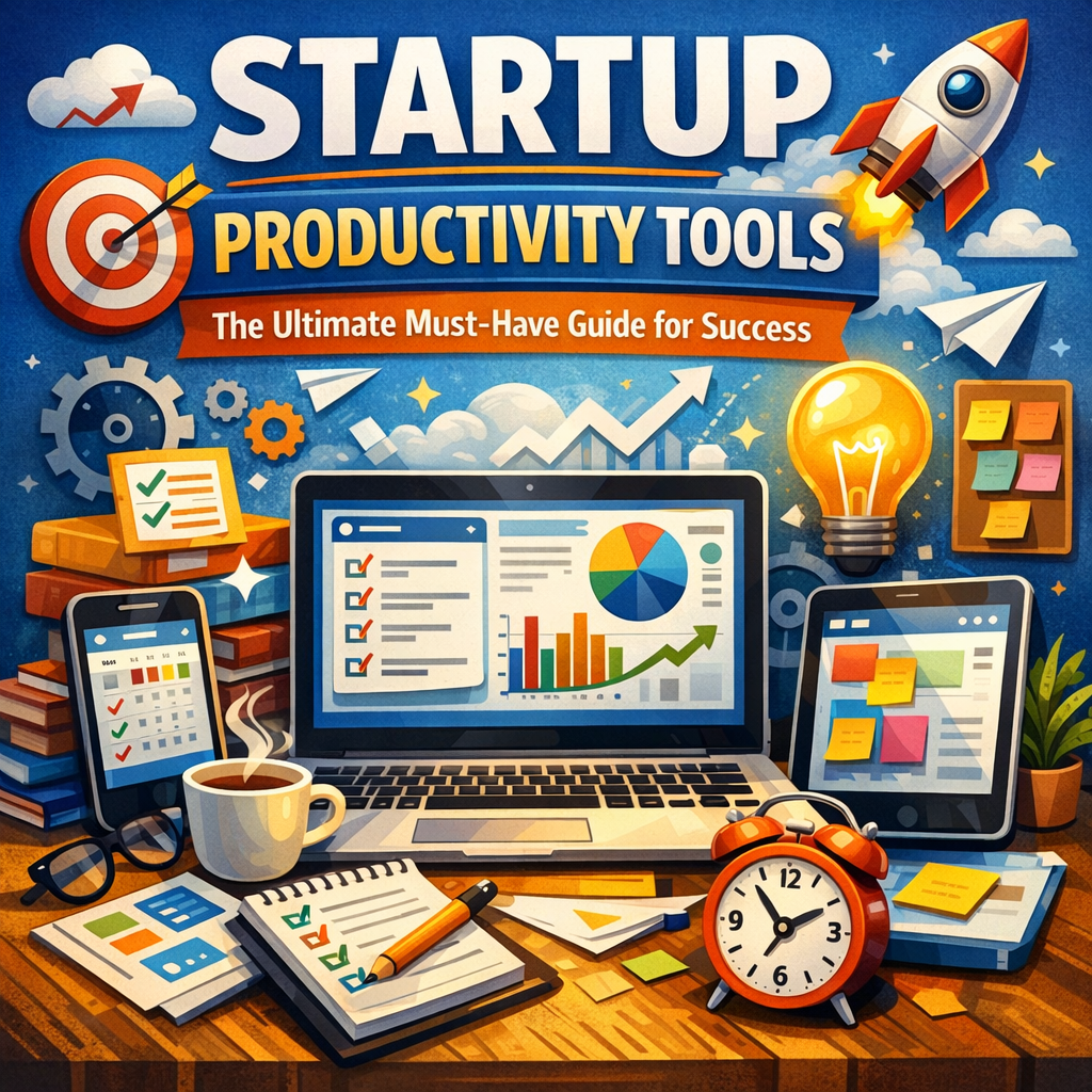 Illustration of Startup Productivity Tools: The Ultimate Must-Have Guide for Success