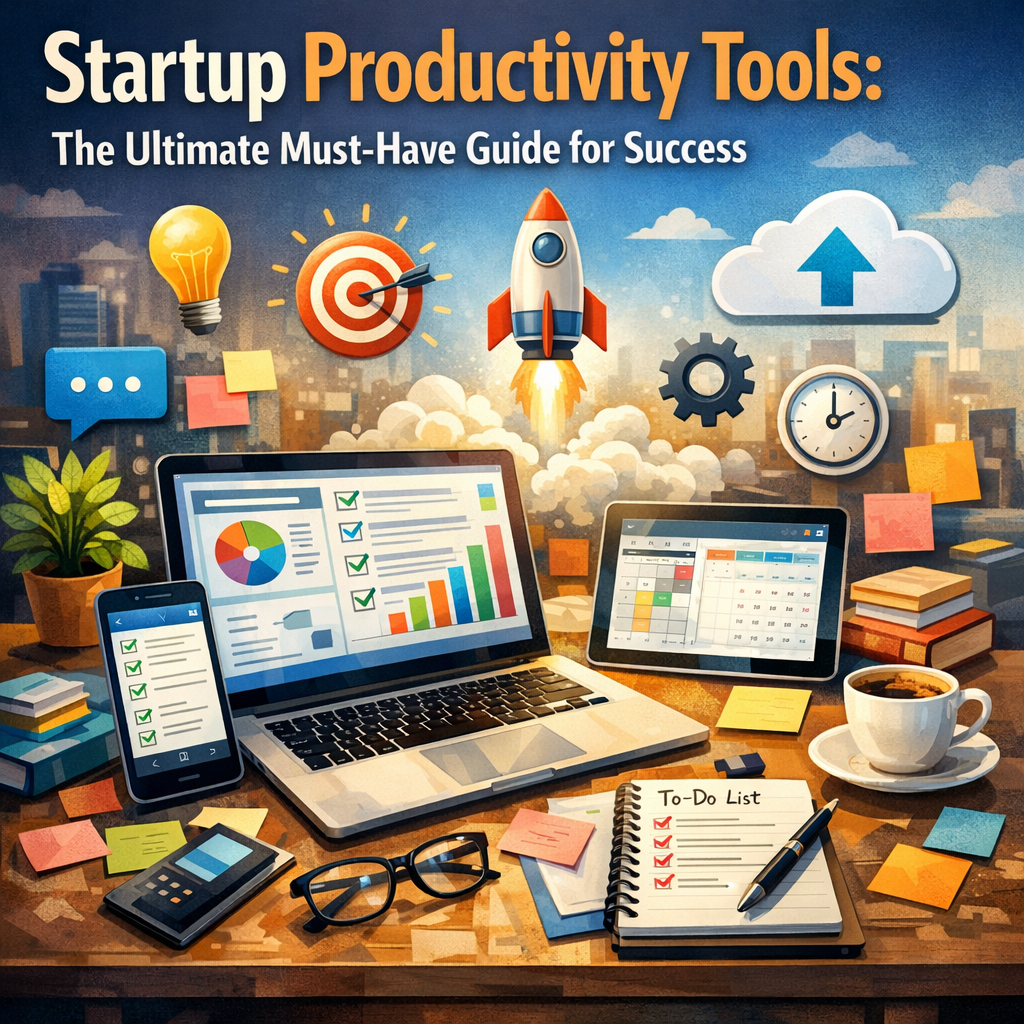 Illustration of Startup Productivity Tools: The Ultimate Must-Have Guide for Success