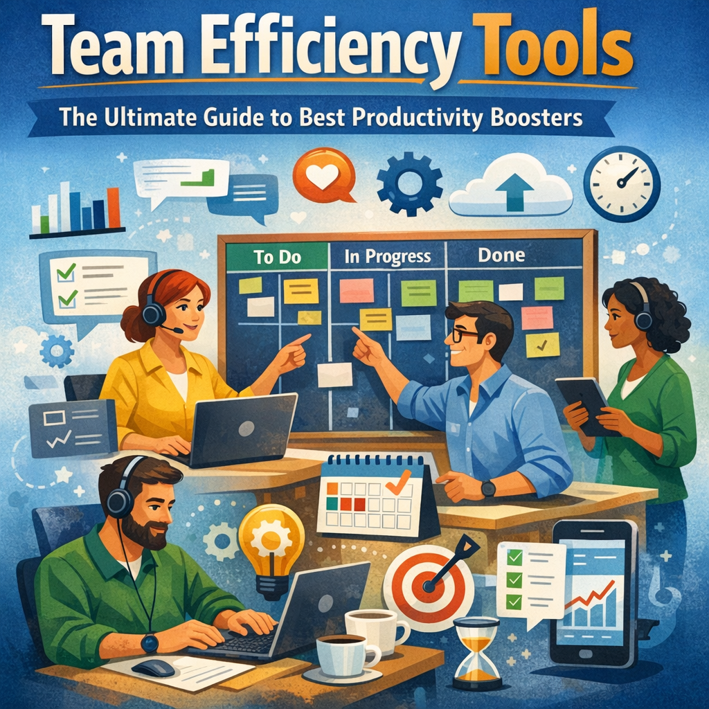 Illustration of Team Efficiency Tools: The Ultimate Guide to Best Productivity Boosters