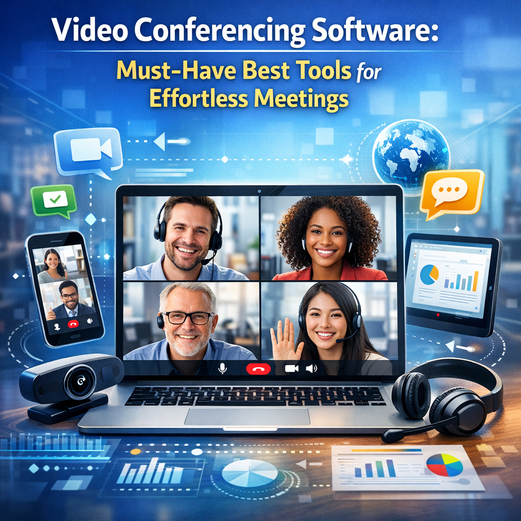 Illustration of Video Conferencing Software: Must-Have Best Tools for Effortless Meetings